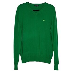 Vintage Rosasen Men's L Green V-neck Sweater Golf Preppy‎ Masters